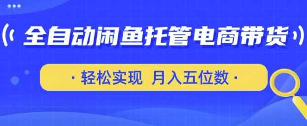 全自动闲鱼托管式电商带货,只需一部安卓手机和一个闲鱼号,轻松实现月入五位数【揭秘】-网亿资源平台