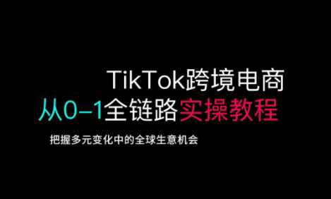 TikTok跨境电商从0-1全链路全方位实操教程，把握多元变化中的全球生意机会-网亿资源平台