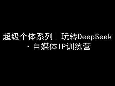 超级个体系列，玩转DeepSeek·自媒体IP训练营，deepseek教程-皓哥创业笔记