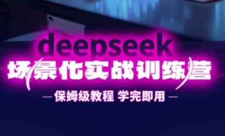 DeepSeek场景化实战训练营，保姆级教程，学完即用，手把手教你用DeepSeek提升效率-网亿资源平台