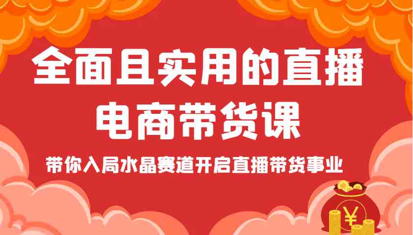 全面且实用的直播电商带货课，带你入局水晶赛道开启直播带货事业-网亿资源平台