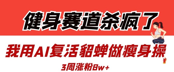 健身赛道杀疯了？我用AI复活貂蝉做瘦身操，3周涨粉8W-网亿资源平台