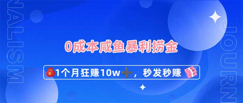 0成本闲鱼暴利捞金，1个月狂赚10W+，秒发秒赚新玩法-网亿资源平台
