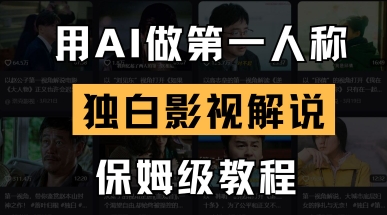 用AI做第一人称独白影视解说，手把手教学，保姆级教程-网亿资源平台
