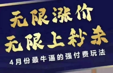 4月12号拼多多线上课，无限涨价，无限上秒杀，4月份最牛逼的强付费玩法-网亿资源平台
