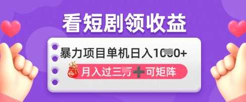 2025年4月最新看短剧领收益，单机日收入1k【揭秘】-网亿资源平台