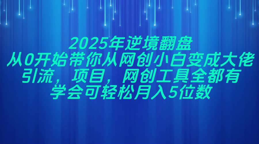 （14473期）2025年逆境翻盘，从0开始带你从网创小白变成大佬，引流，项目，网创工…-网亿资源平台