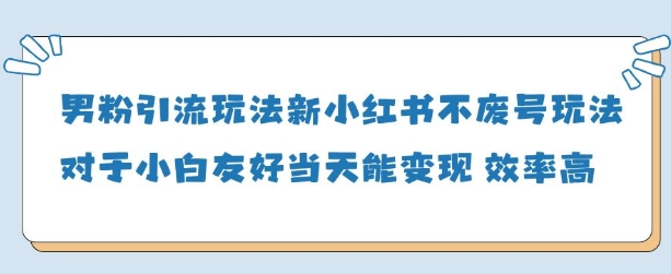 男粉引流玩法(新)，玩法友好做的好当天就能变现-邪修侠