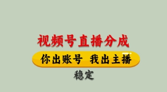 视频号直播分成，全程托管招募，单月轻松变现8k【揭秘】-网亿资源平台