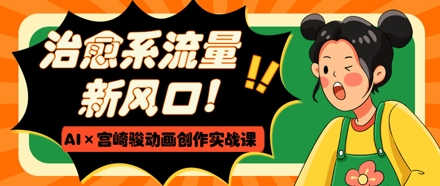 治愈系流量新风口，AI+宫崎骏动画创作实战课，从0到1打造爆款视频-网亿资源平台