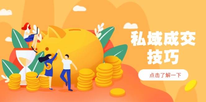 私域成交技巧，帮你从入门到精通，破解四大痛点，快速变现，轻松收钱-网亿资源平台