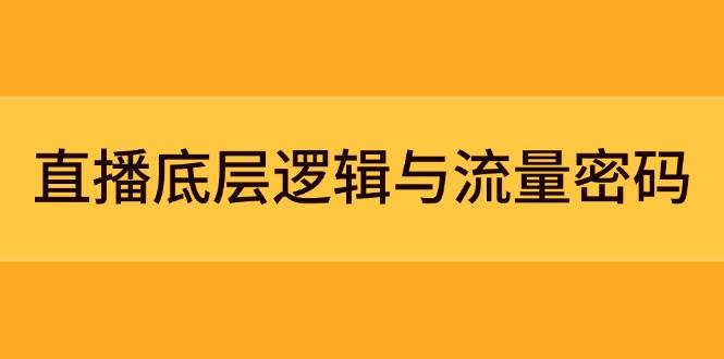 直播底层逻辑与流量密码：定位模型+案例拆解，急速流承接与数据优化全攻略-网亿资源平台