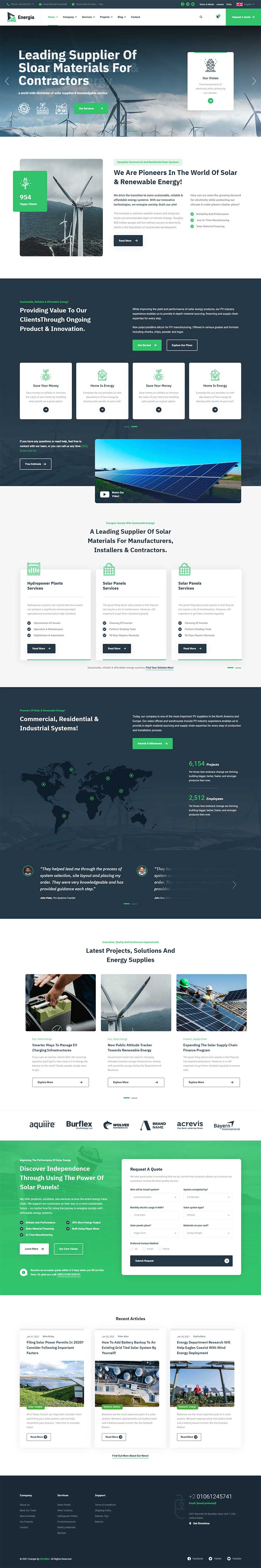 绿色新能源科技企业html模板-网亿资源平台