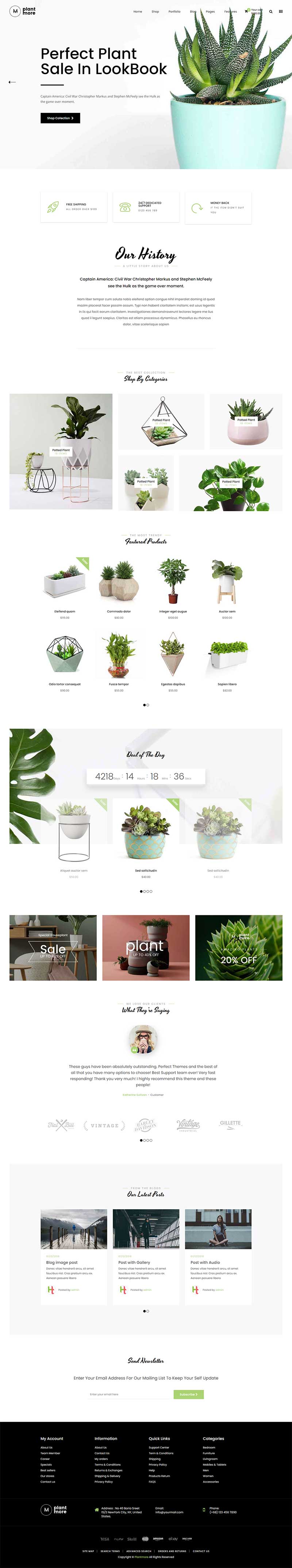 简洁优美植物花卉网站商城HTML模板-网亿资源平台