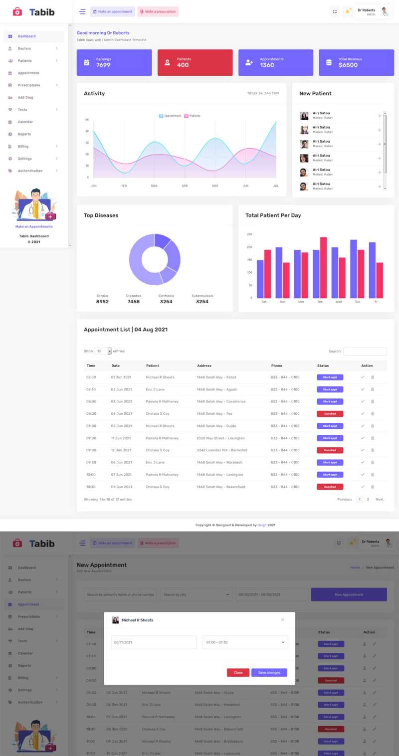 医院后台病患统计管理OA系统html网站模板-网亿资源平台