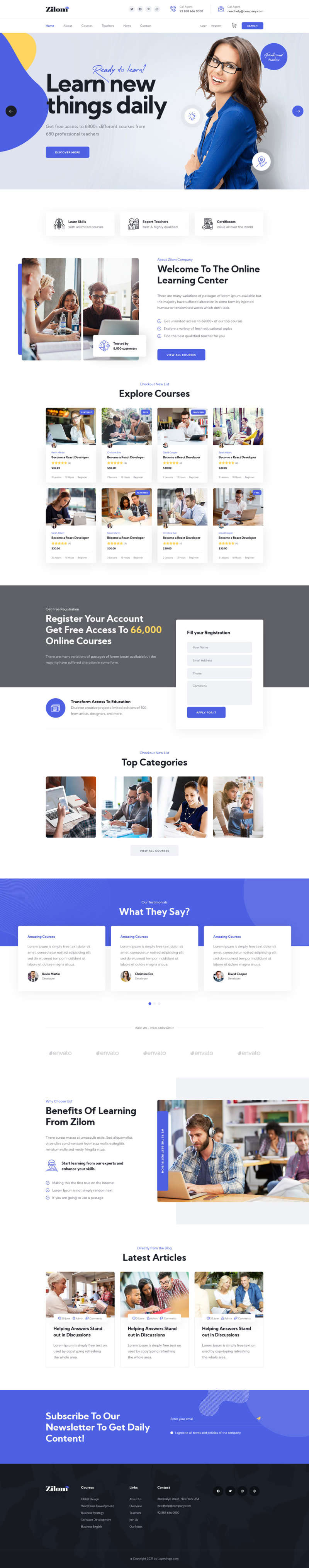 在线教育培训机构HTML模板-网亿资源平台