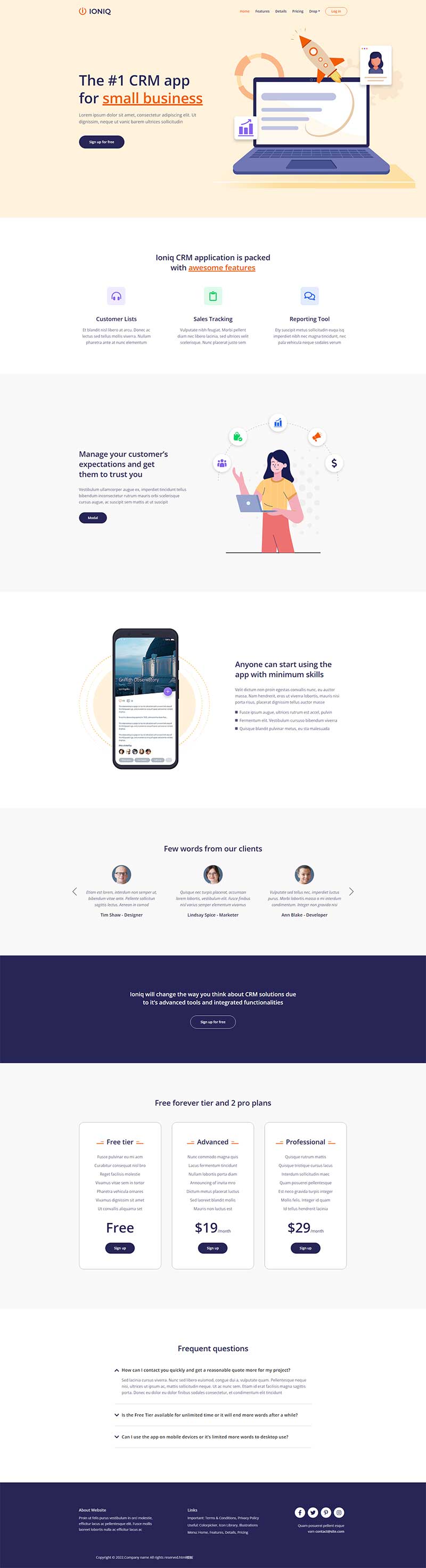CRM客户管理系统软件销售网站html模板-网亿资源平台