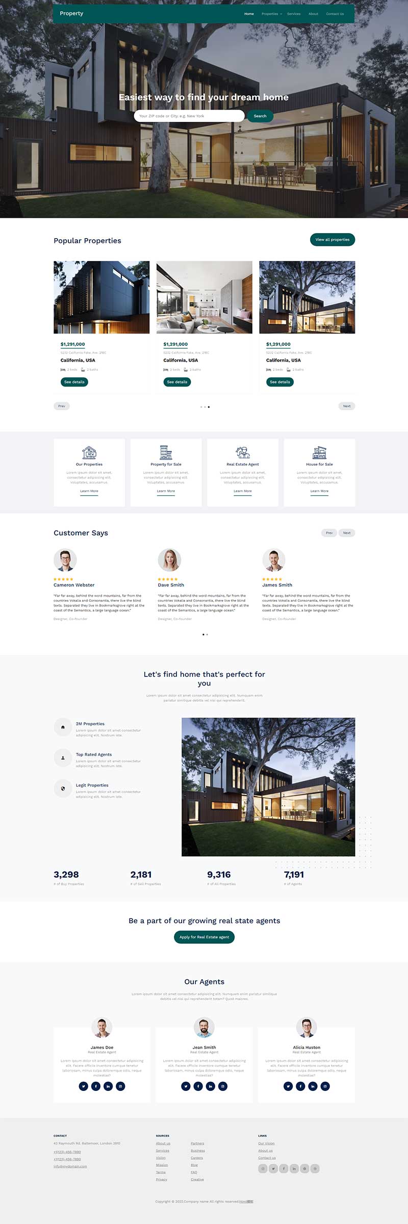 房屋别墅交易地产商html网站模板-网亿资源平台