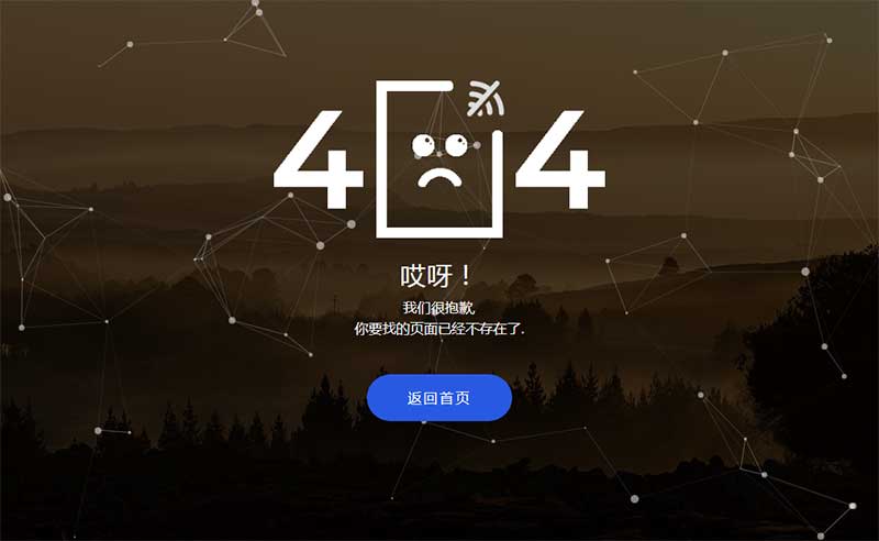 粒子动画背景404页面-网亿资源平台