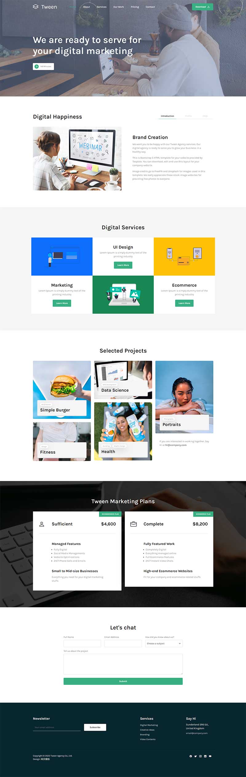 数字营销服务公司html5单页网页模板-网亿资源平台
