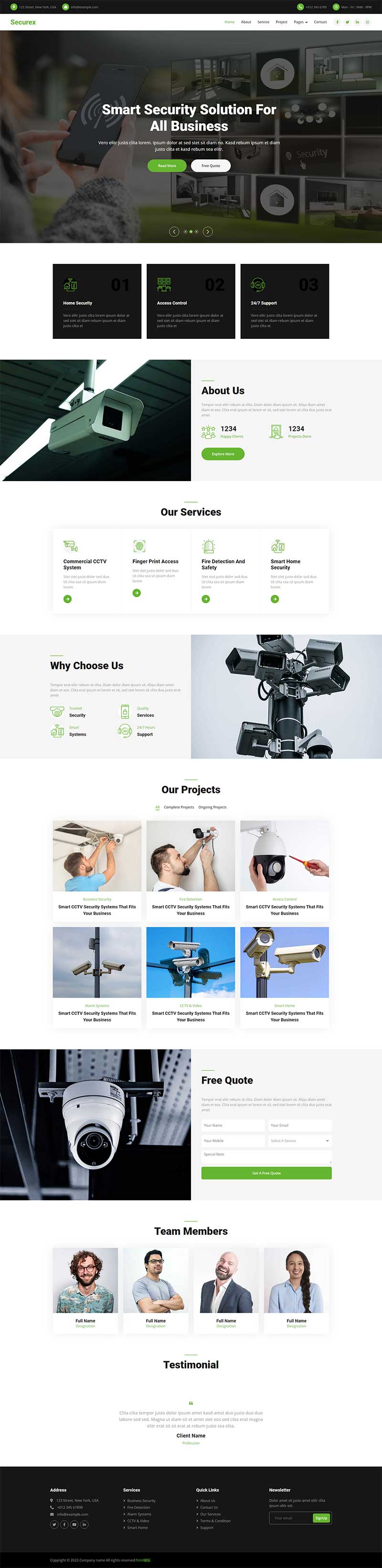 摄像头监控设备企业网站html模板-网亿资源平台