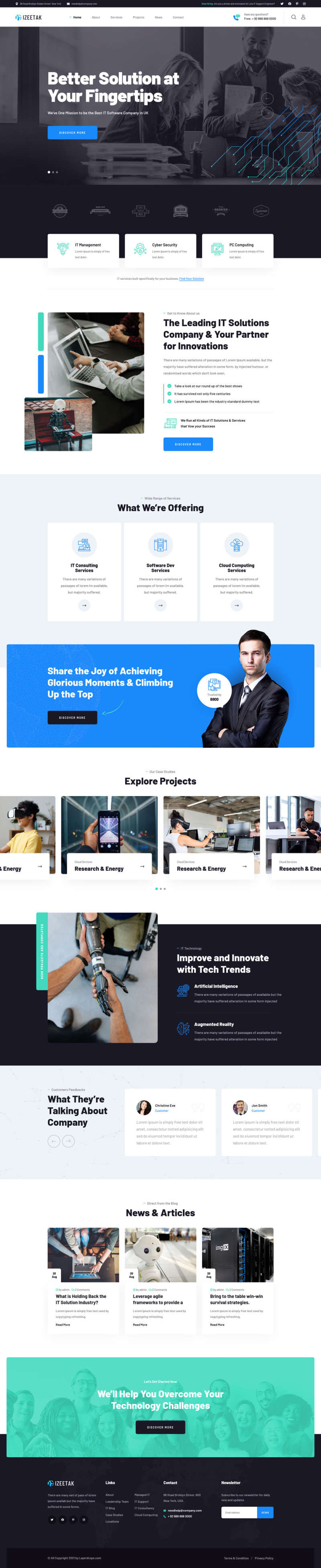 人工智能机器人IT开发公司html网站模板-网亿资源平台