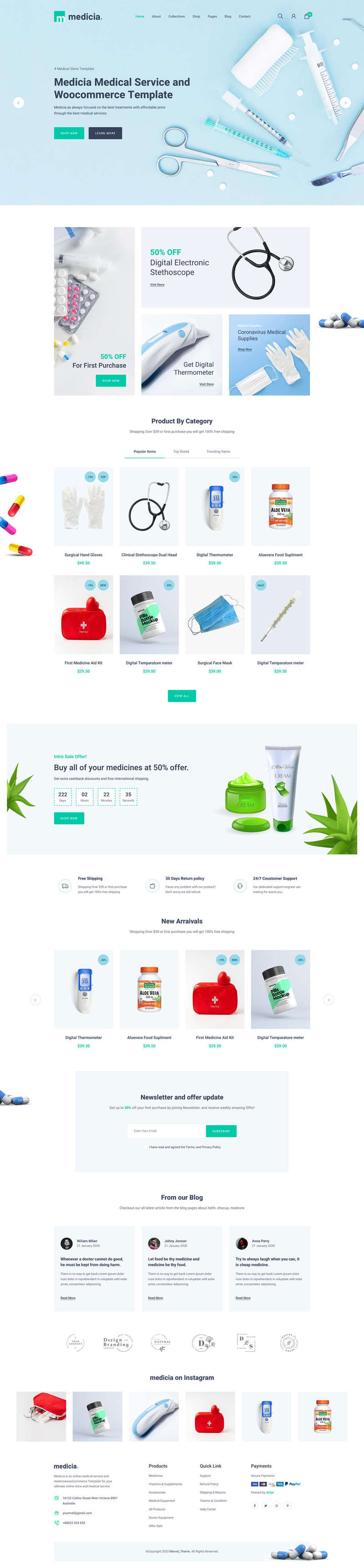 医疗保健医护用品html模板-网亿资源平台