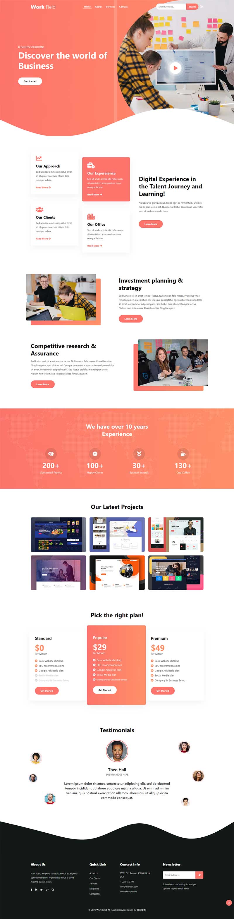 橙色商务策划品牌推广html网页模板-网亿资源平台