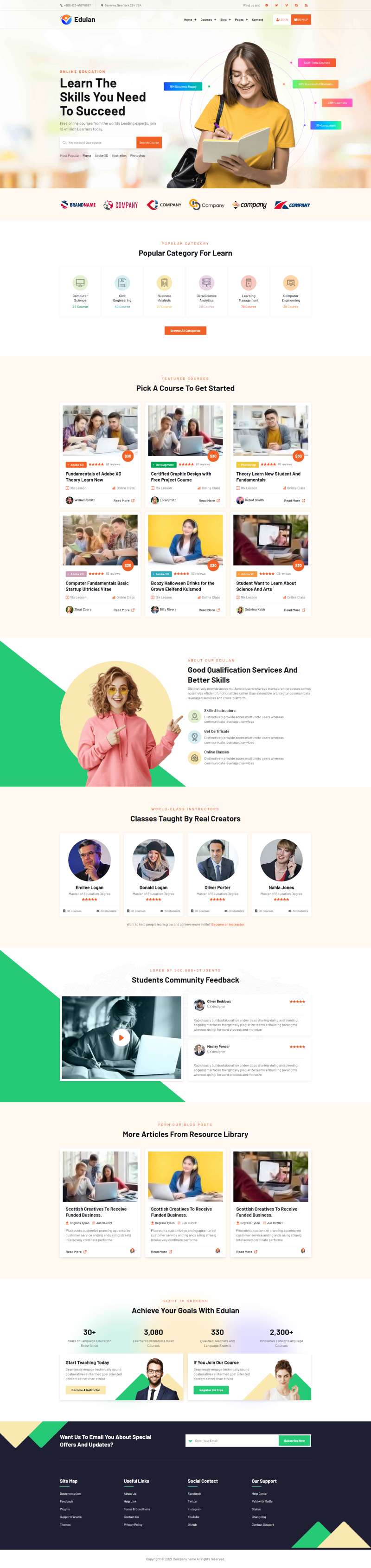 国外在线教育培训机构html网站模板下载-网亿资源平台