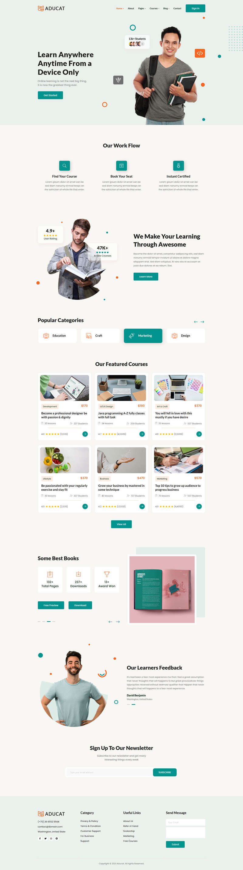 在线教育课程培训平台html网站模板-网亿资源平台