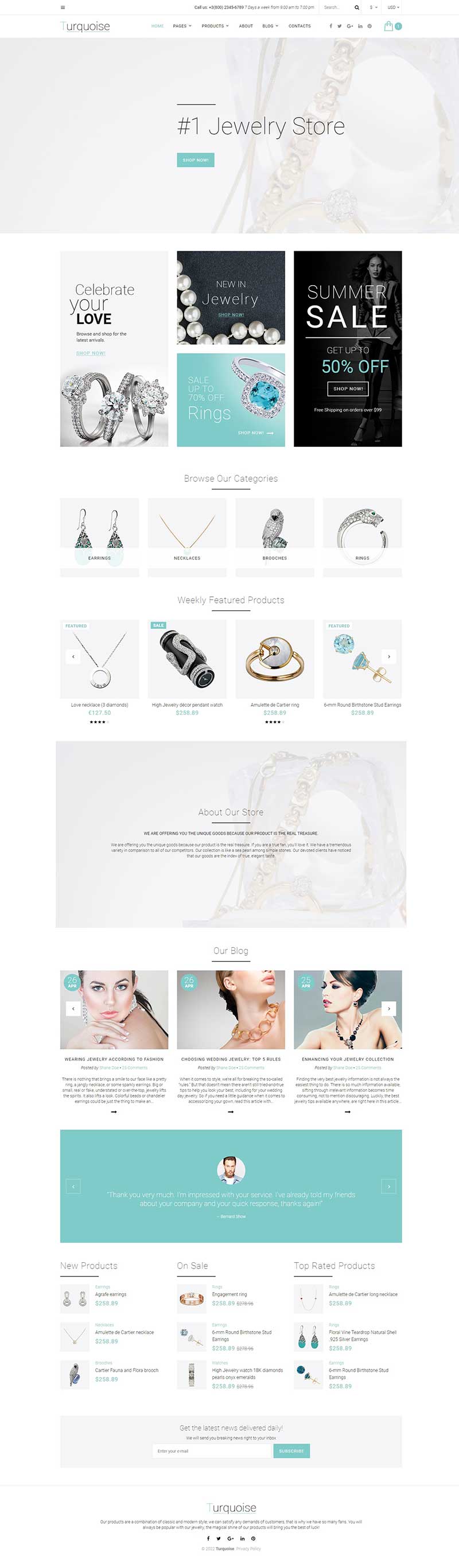 高端洁白首饰饰品珠宝网站html模板-网亿资源平台