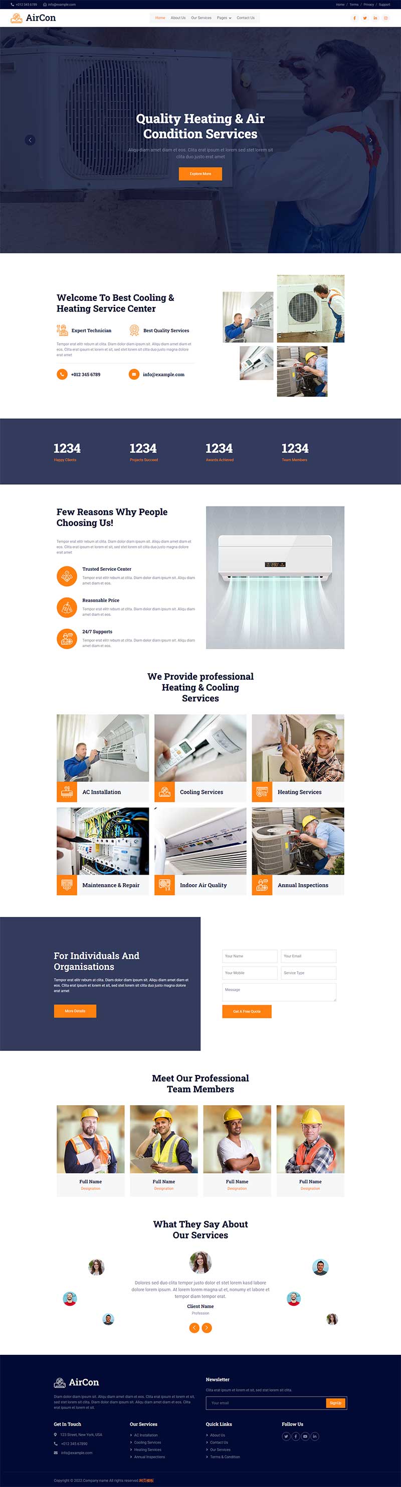 家电设备维修维护家政服务公司网站html模板-网亿资源平台