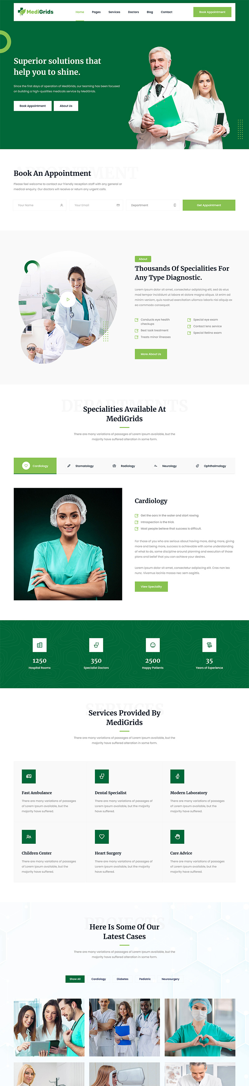 绿色医疗护理html模板-网亿资源平台