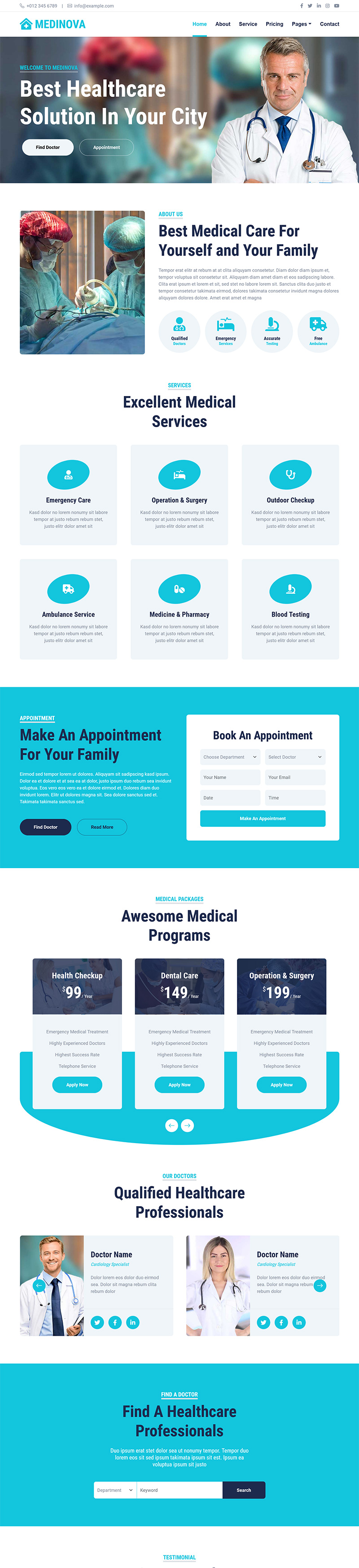 医疗护理保健方案html模板-网亿资源平台