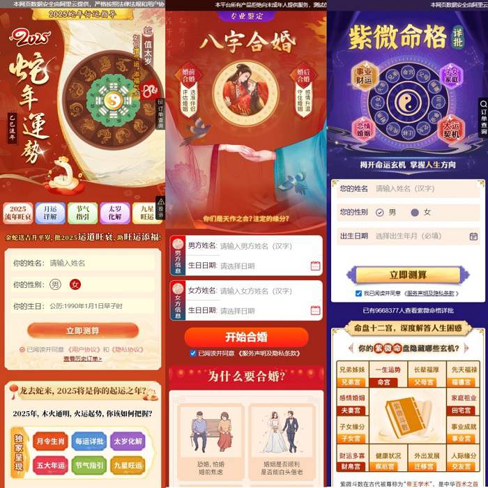 2025新版蛇年测算系统源码-大圣源码网