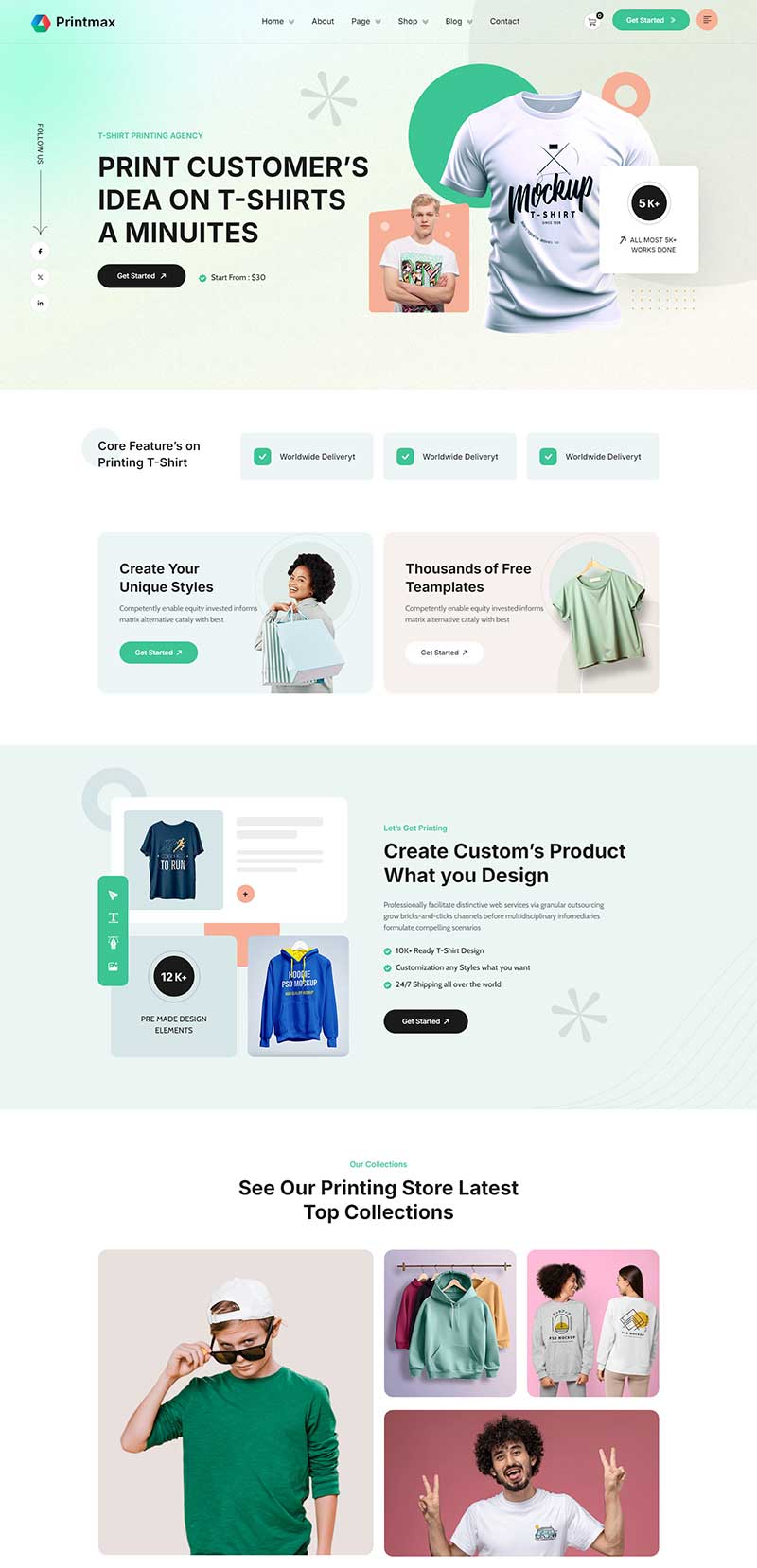 响应式服装T恤品牌官网网页模板-网亿资源平台