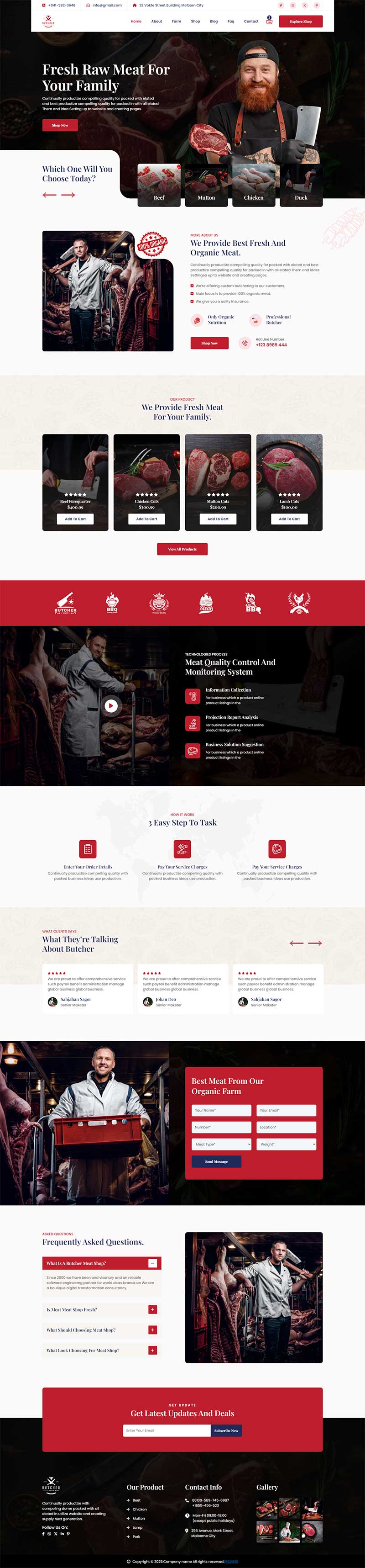 响应式有机肉食品类网页模板-网亿资源平台