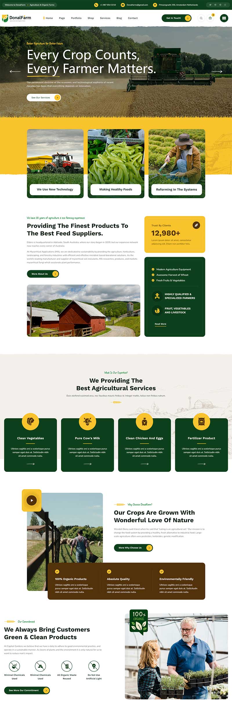 绿色响应式生态农场静态网站模板-网亿资源平台