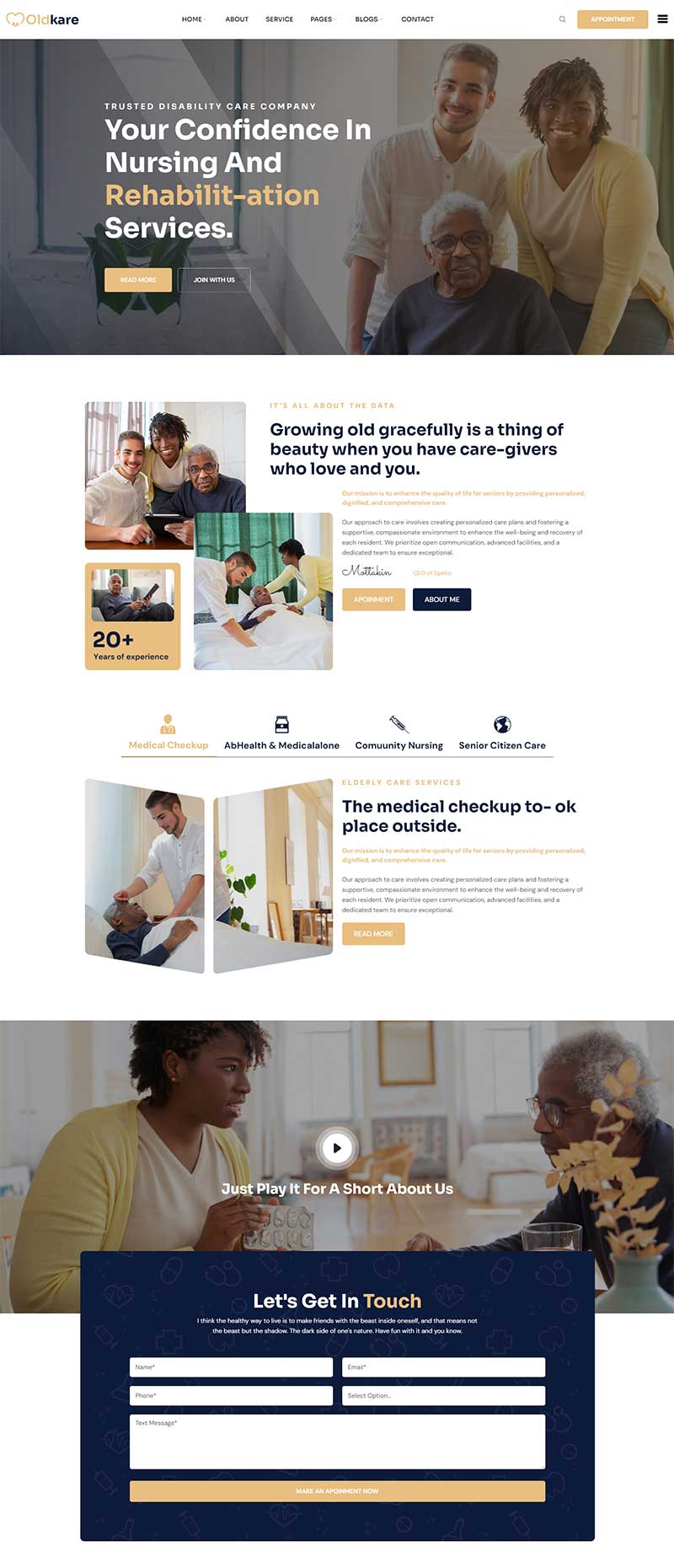 响应式康复机构养老院网页模板-网亿资源平台