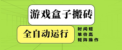 游戏盒子搬砖,全自动运行,无需人工,时间短、单价高、矩阵操作【揭秘】-邪修侠 - 演示