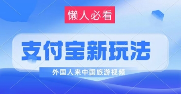 支付宝最新蓝海赛道，搬运外国人来中国旅游视频，制作非常简单，轻松日入几张-网亿资源平台