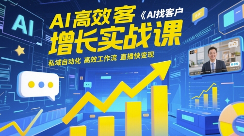 AI高效获客增长实战课，AI找客户 私域自动化 高效工作流 直播快变现-邪修侠