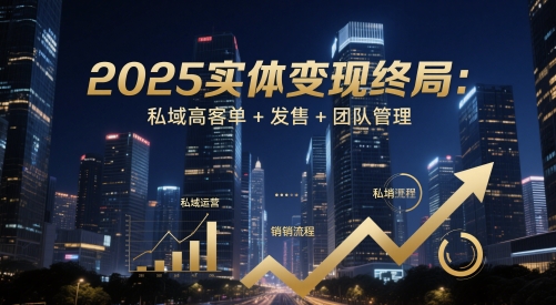2025实体变现终局：私域高客单+发售+团队管理-网亿资源平台