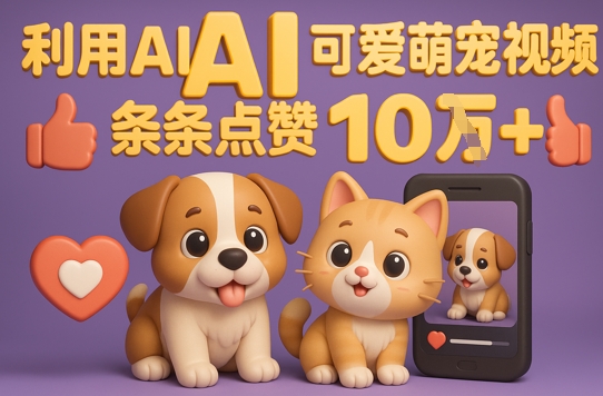 能骗过系统的AI萌宠视频制作全攻略：从0到 2W粉的爆款密码-网亿资源平台