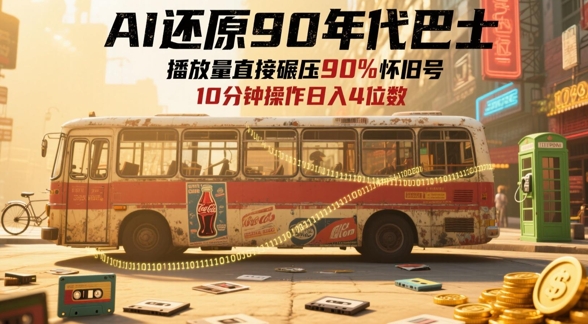 AI还原90年代巴士,一帧就让70后泪崩,播放量直接碾压90%怀旧号,每天操作十分钟,日入四位数-邪修侠 - 演示