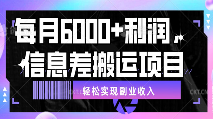 揭秘信息差搬运项目，每月 6000+ 利润，轻松实现副业收入-网亿资源平台