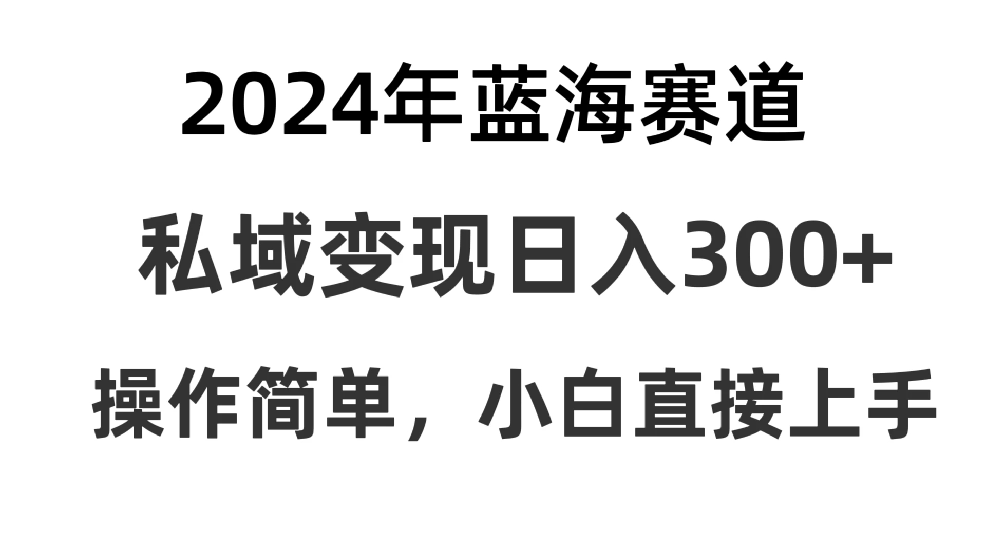 2024抖音蓝海赛道，私域变现日入300+，操作简单，每年只需一小时，纯小白可直接上手-网亿资源平台