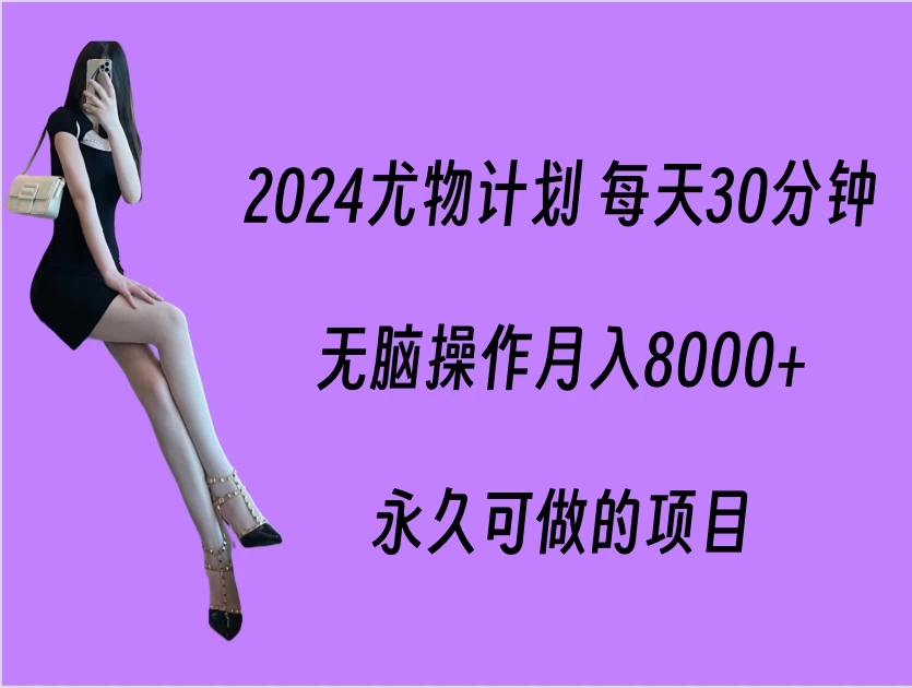 2024尤物计划 每天30分钟，无脑操作月入8000+，永久可做的项目-网亿资源平台