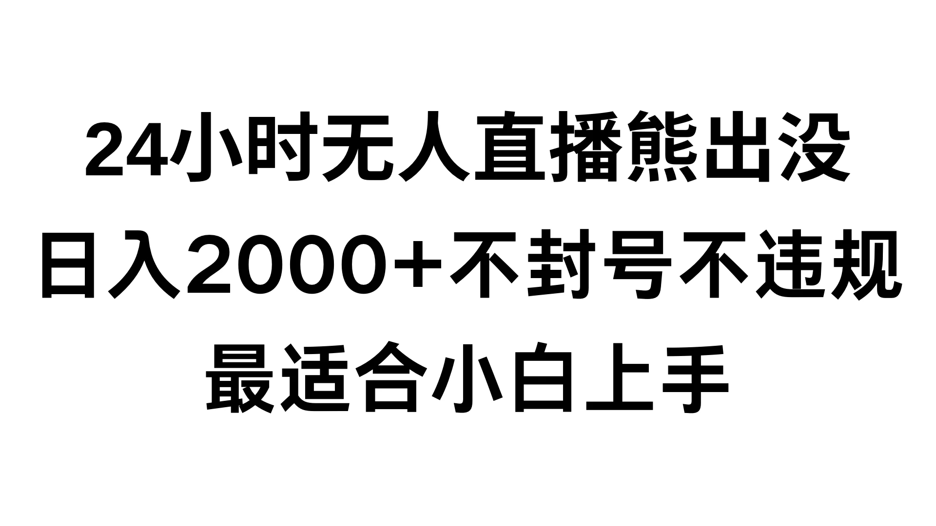 快手24小时无人直播熊出没，不封直播间，不违规，日入2000+，最适合小白上手，保姆式教学-网亿资源平台