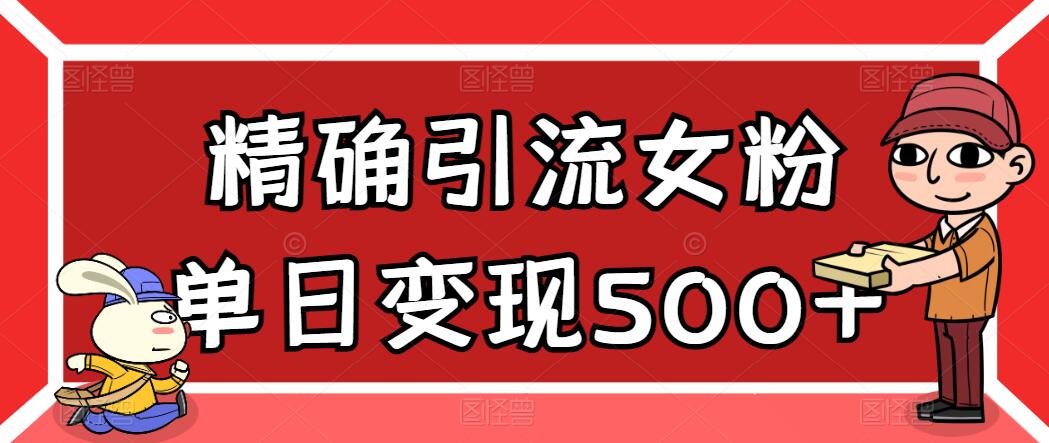 精确引流女粉，单日变现500+，高复购，保姆级教程-网亿资源平台